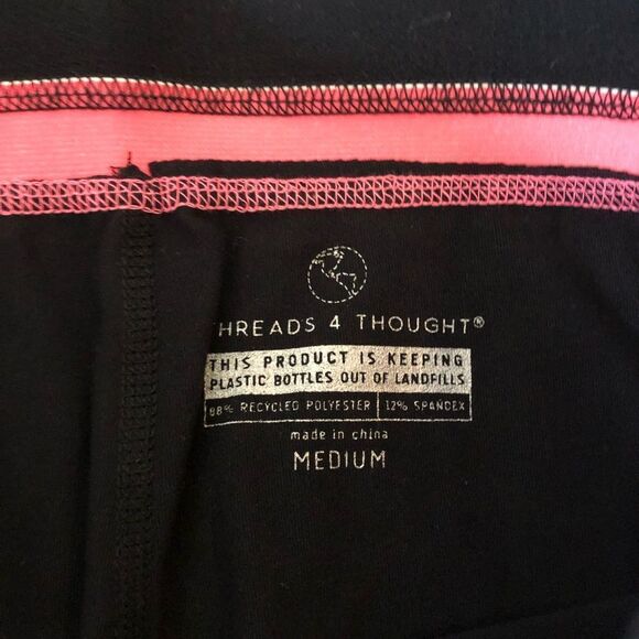 Threads 4 Thought Pink & Black Mesh Capris - Picture 4 of 4